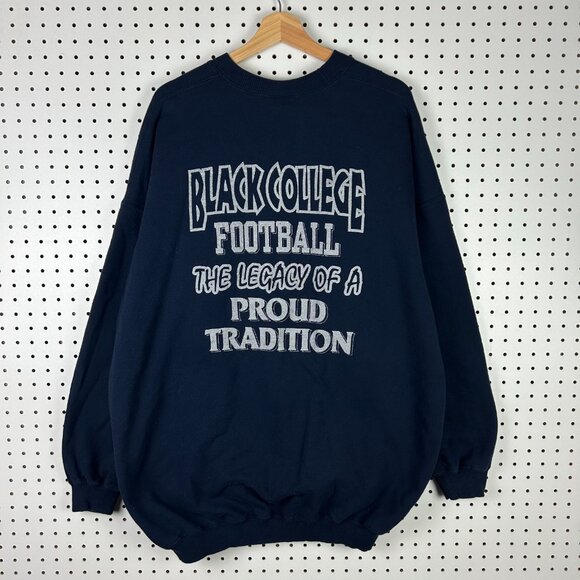 Jackson State Football Y2K Crewneck XXL Blue Sweatshirt Graphic HBCU‎ Tradition - Picture 3 of 6